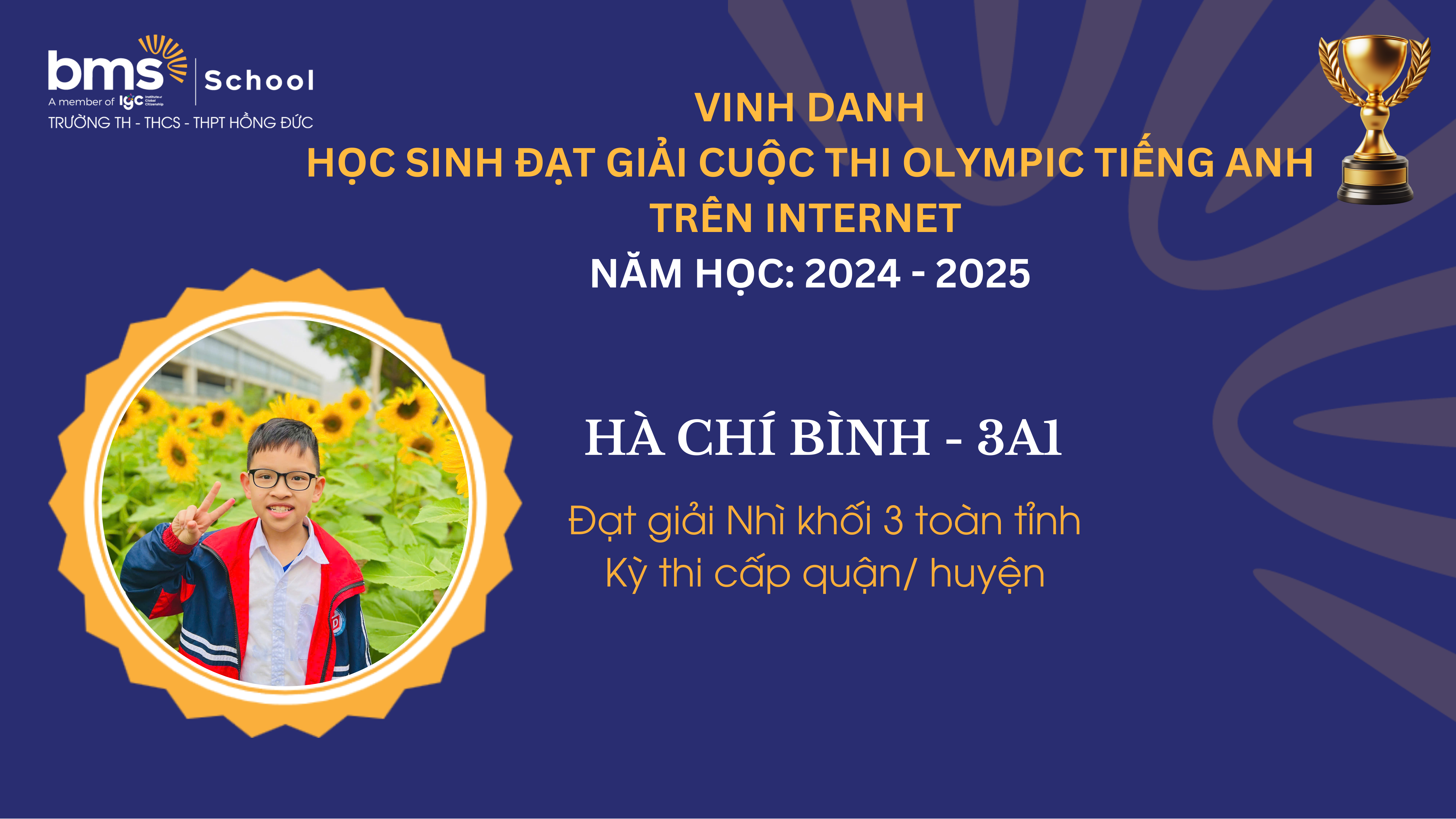 VINH DANH CÁC NGÔI SAO TIẾNG ANH XUẤT SẮC BMS HƯNG YÊN TẠI KỲ THI IOE CẤP QUẬN/ HUYỆN – NĂM HỌC 2024-2025